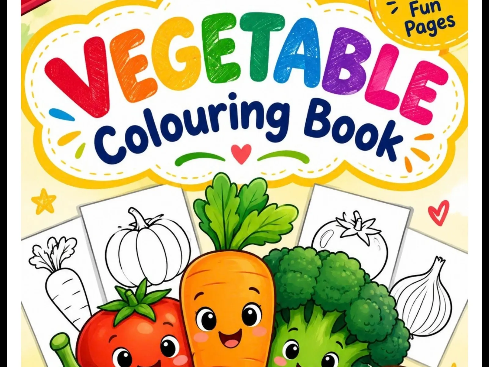 Vegetables colouring book for kids