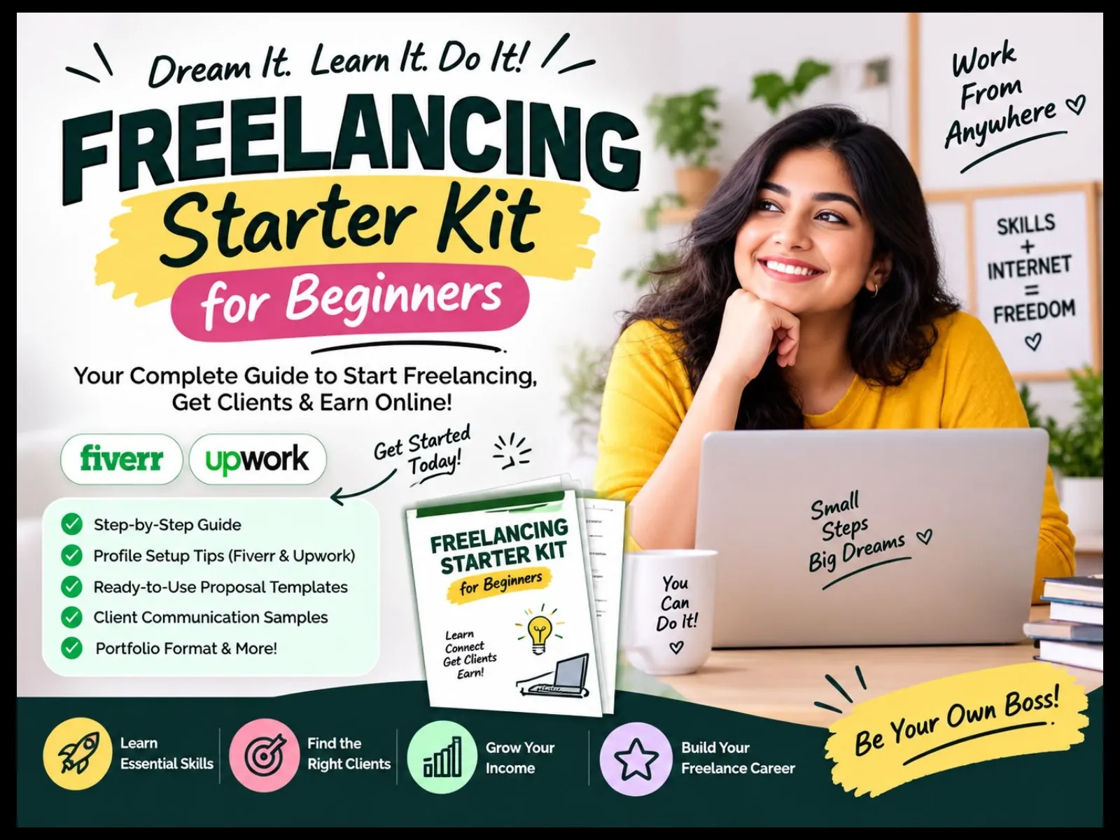 Freelancing Starter Kit for Beginners – First Client Guide & Templates - media 1