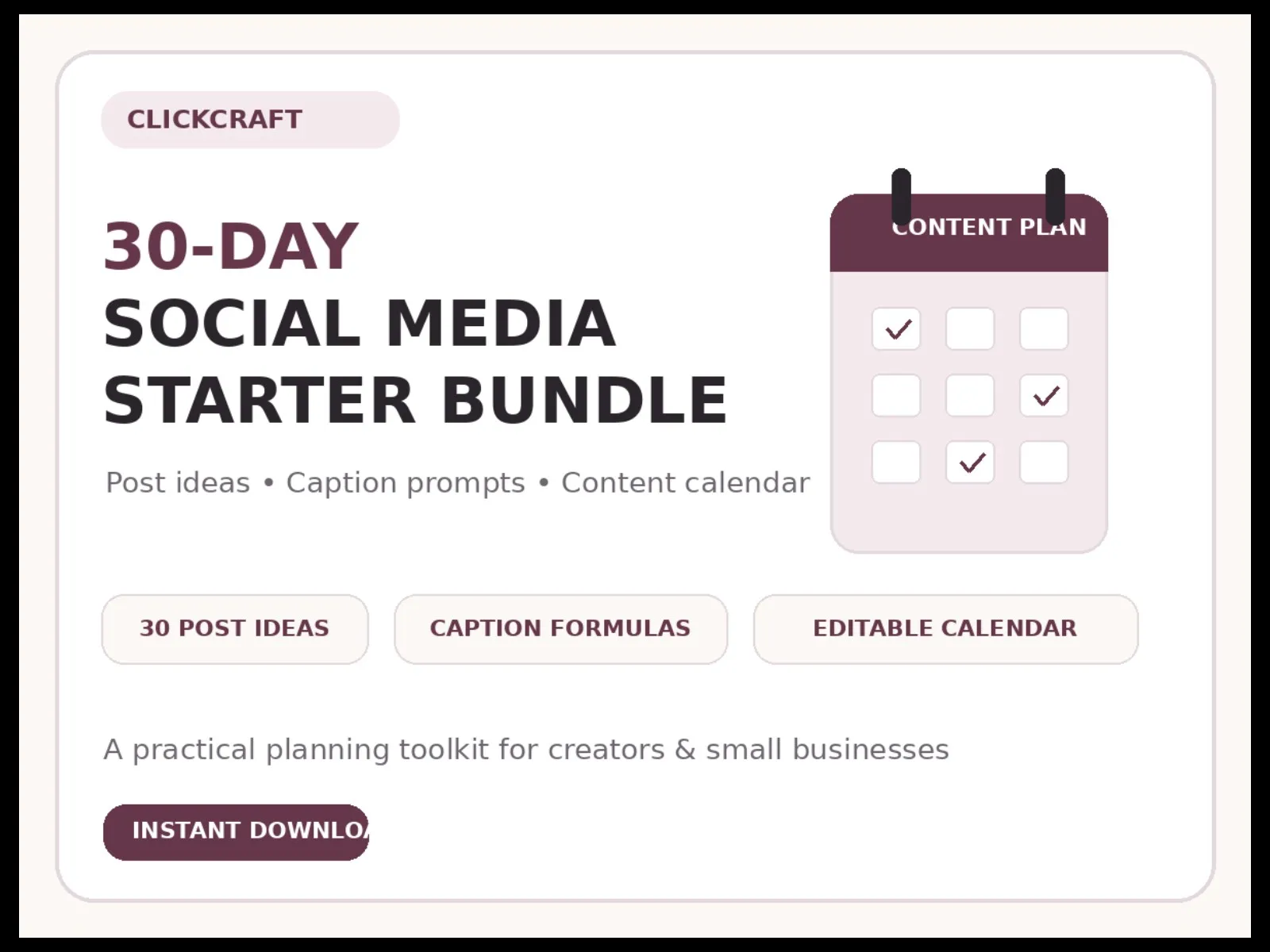 30-Day Social Media Starter Bundle