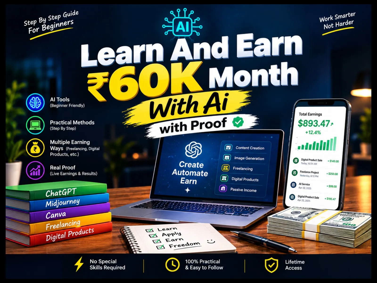 Learn Ai And Earn 60k side Income every month