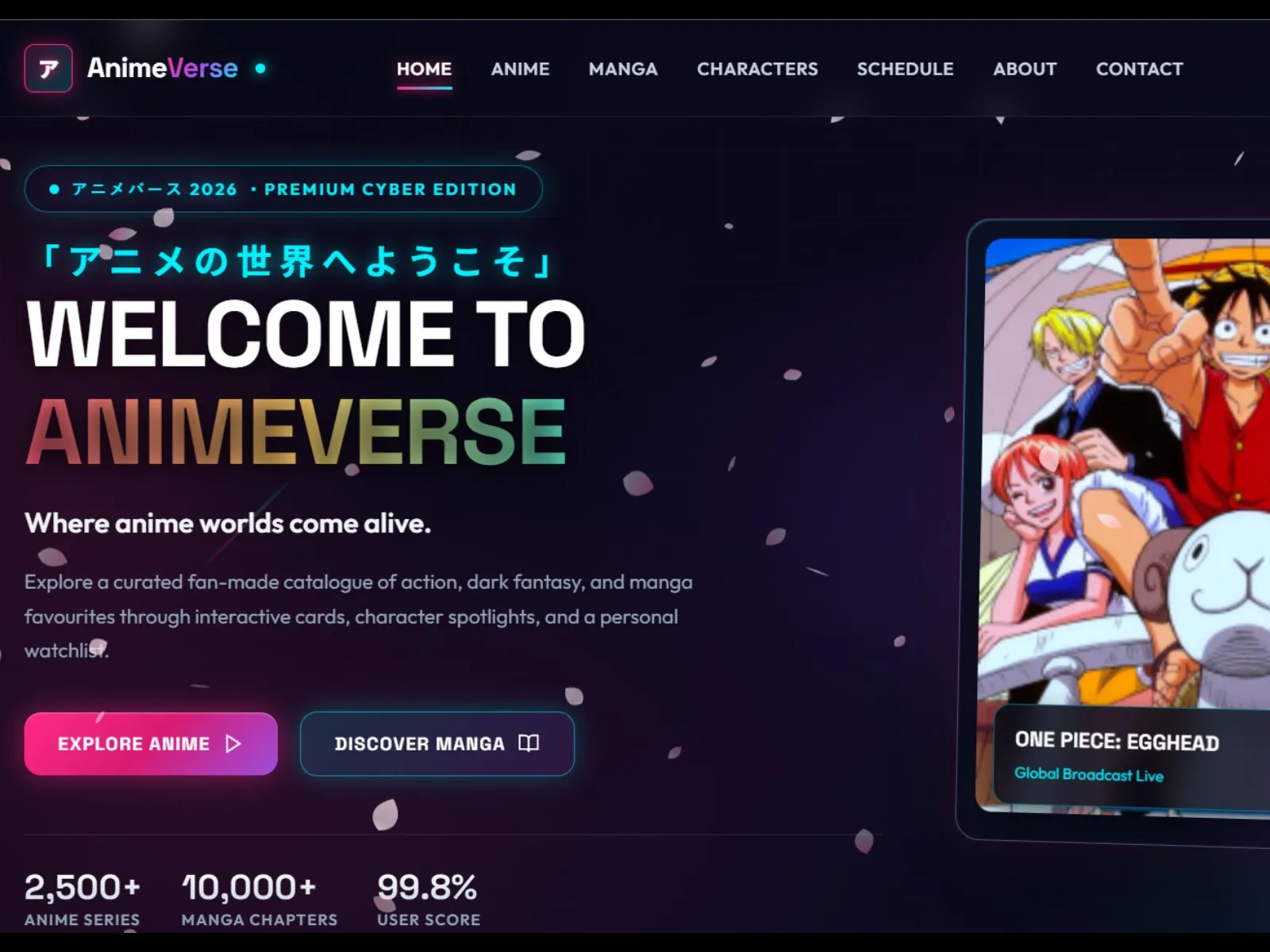 AnimeVerse – Anime & Manga Discovery Website Template