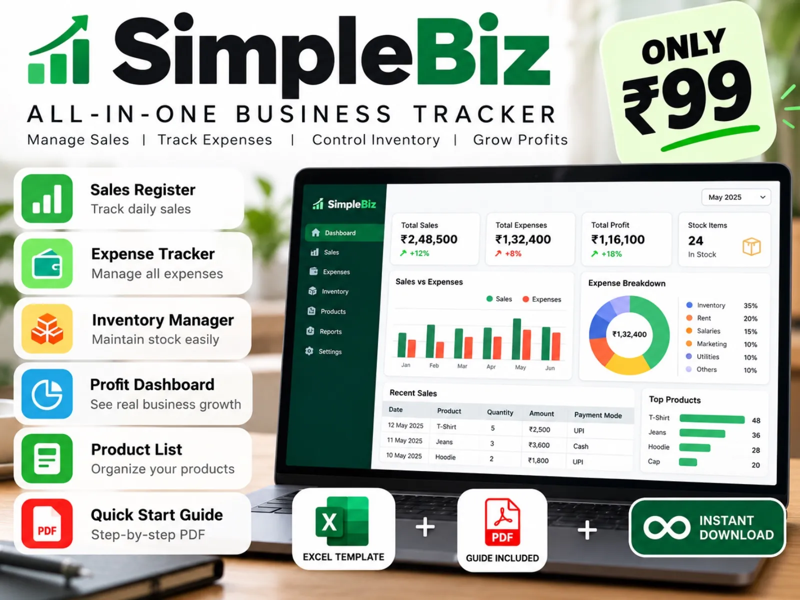 SimpleBiz — All-in-One Business Tracker