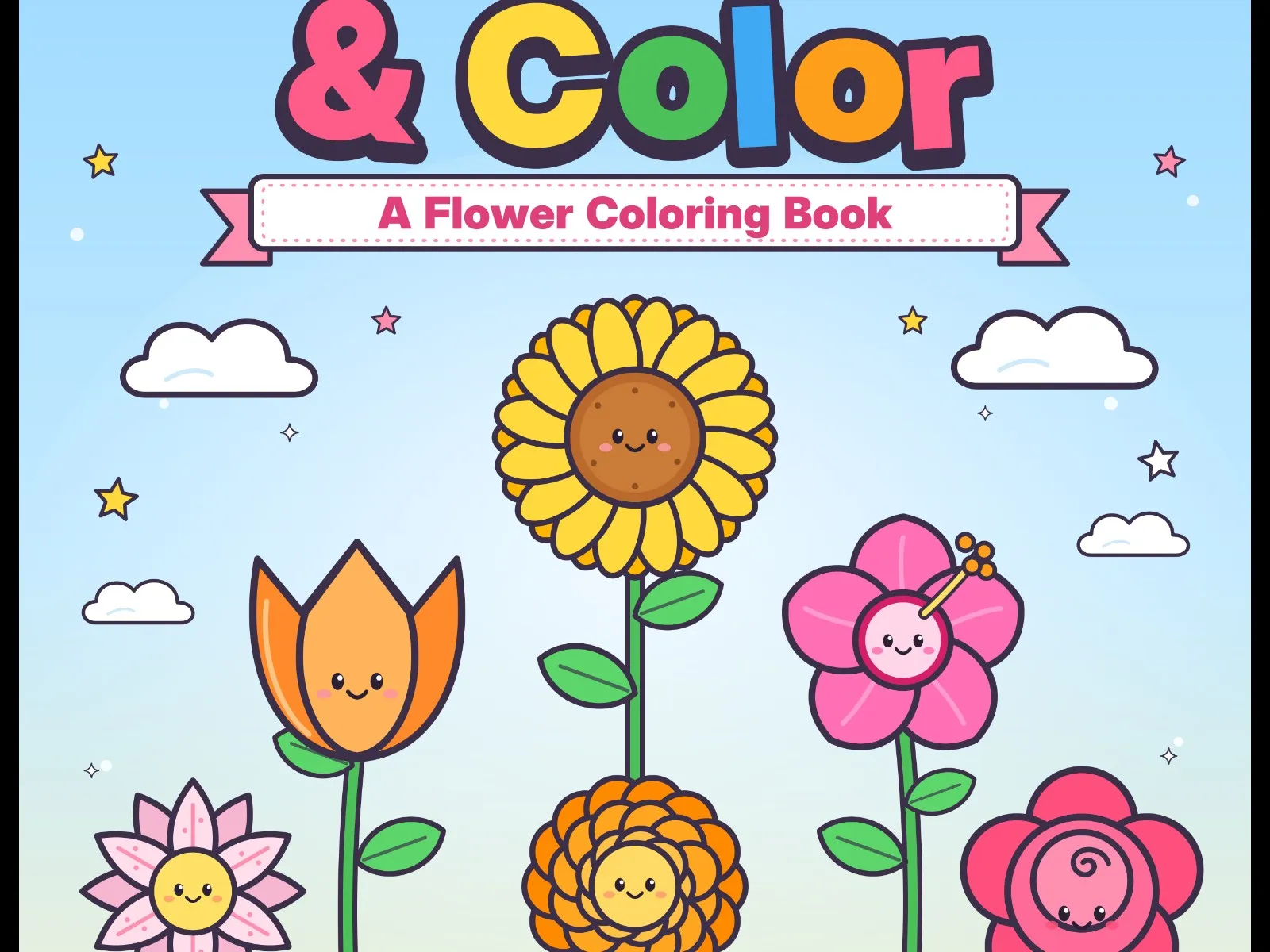 Bloom & Color: A Flower Coloring Book
