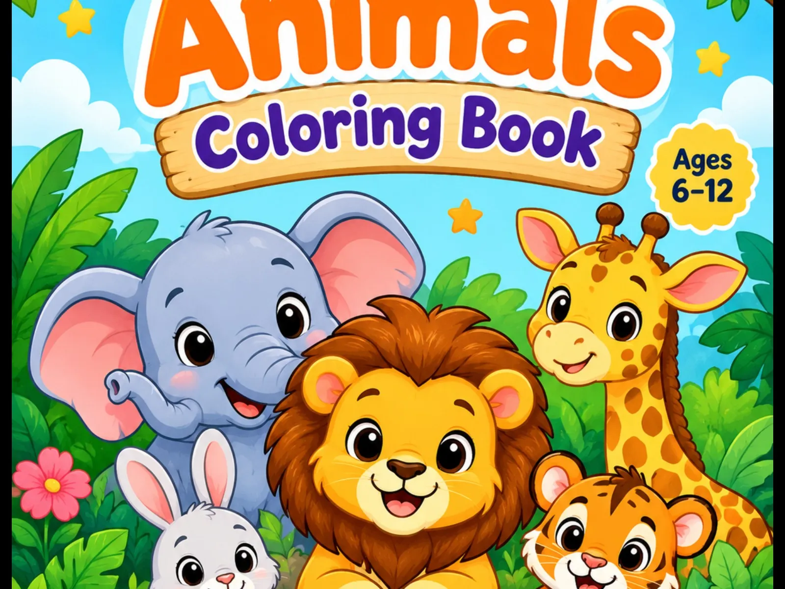 Jungle Animals Coloring Book