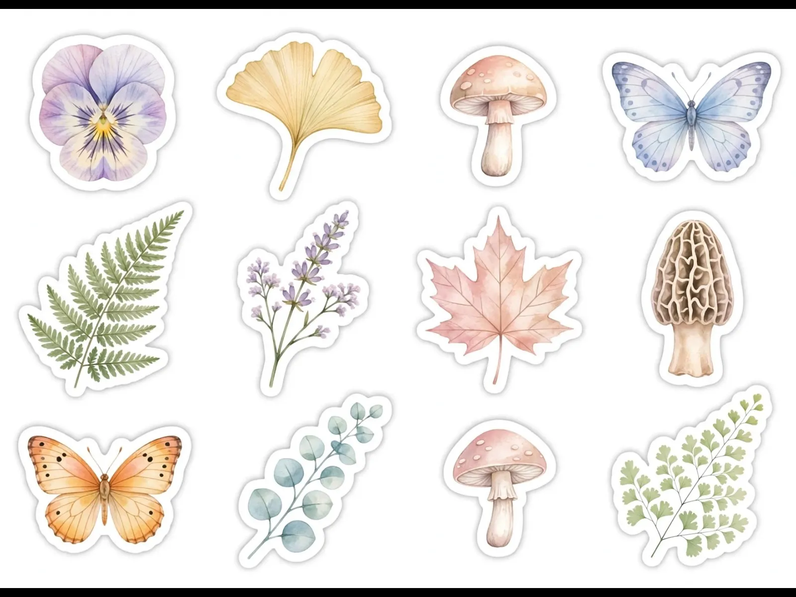 Floral Sticker Pack – 12 Aesthetic Digital Stickers (PNG)