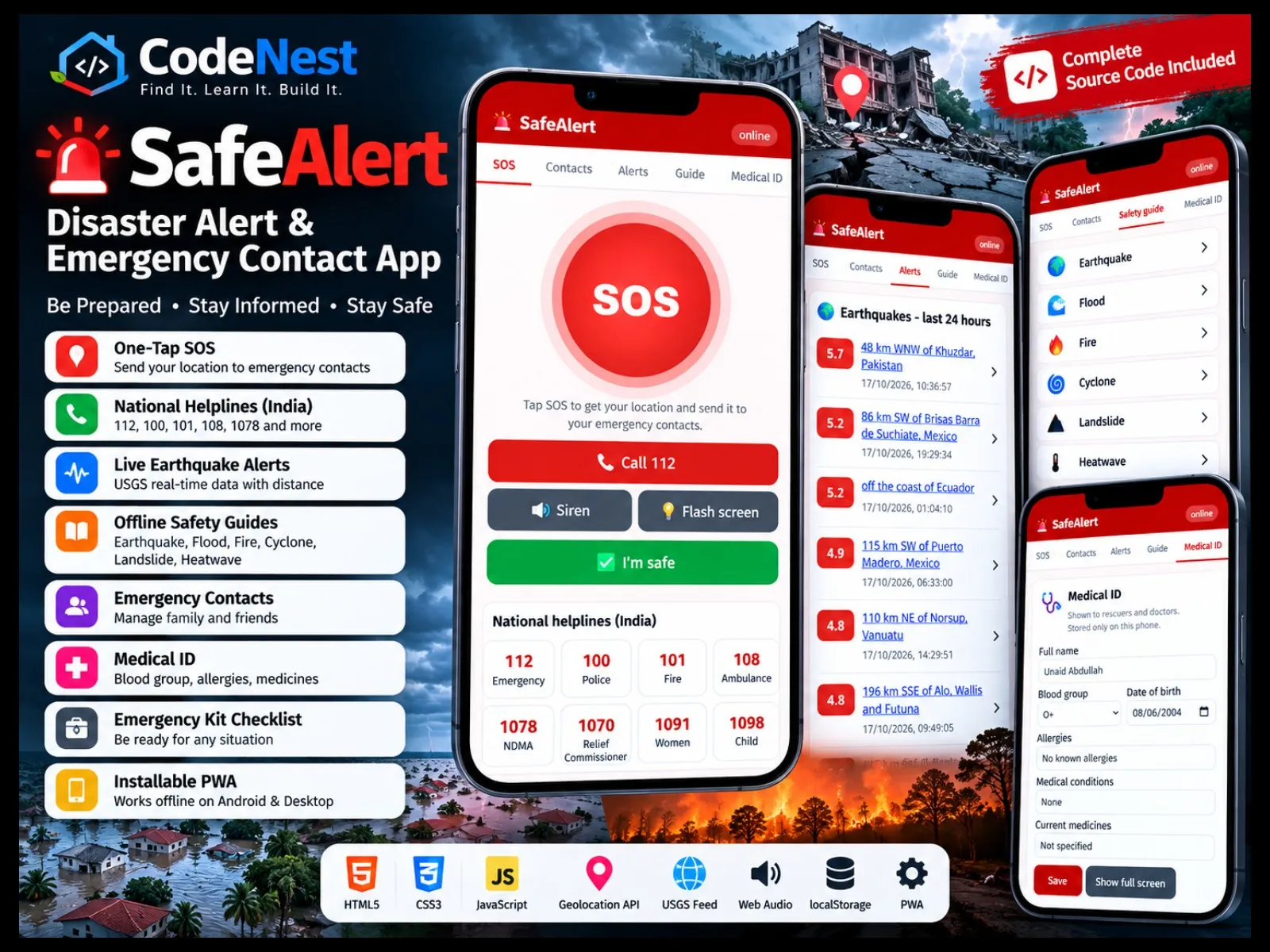 SafeAlert – Disaster Alert & Emergency App