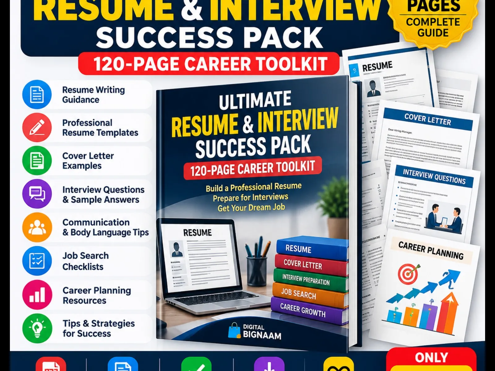 Ultimate Resume & Interview Success Pack – 120-Page Career Toolkit - media 1