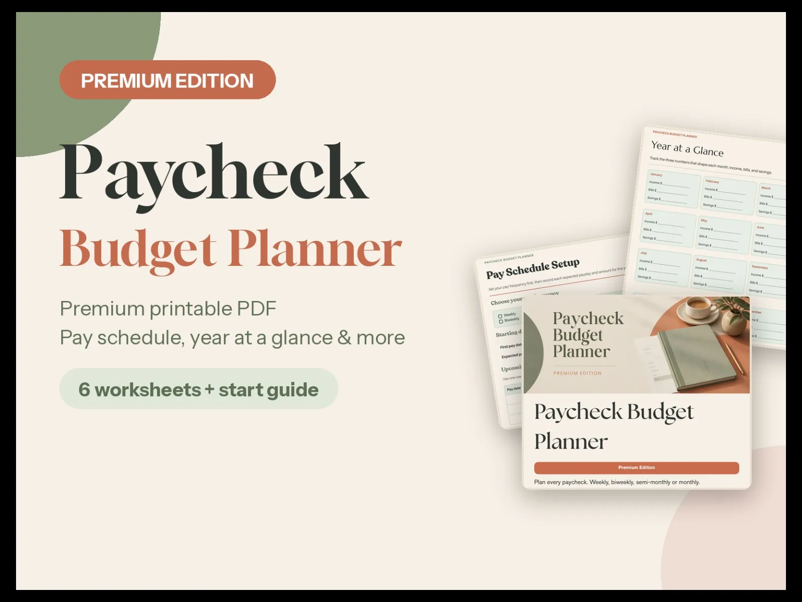 Paycheck Budget Planner Printable PDF | Premium Edition - media 1