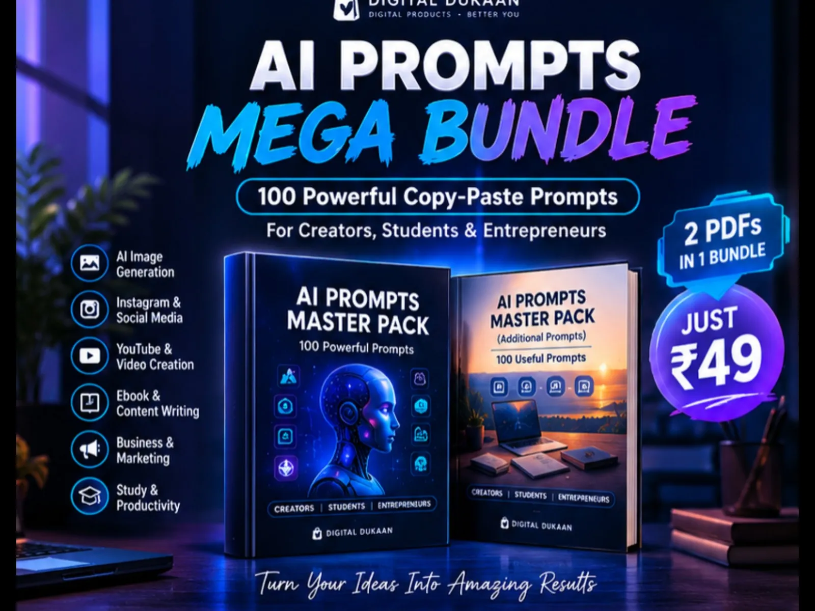 AI Prompts Mega Bundle — 2 PDFs