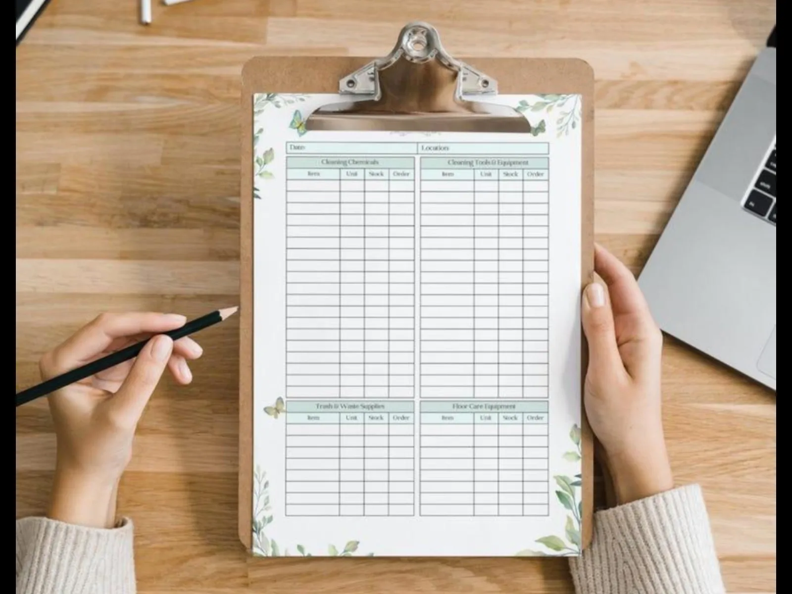 Housekeeping Daily Checklist & Stock Tracker