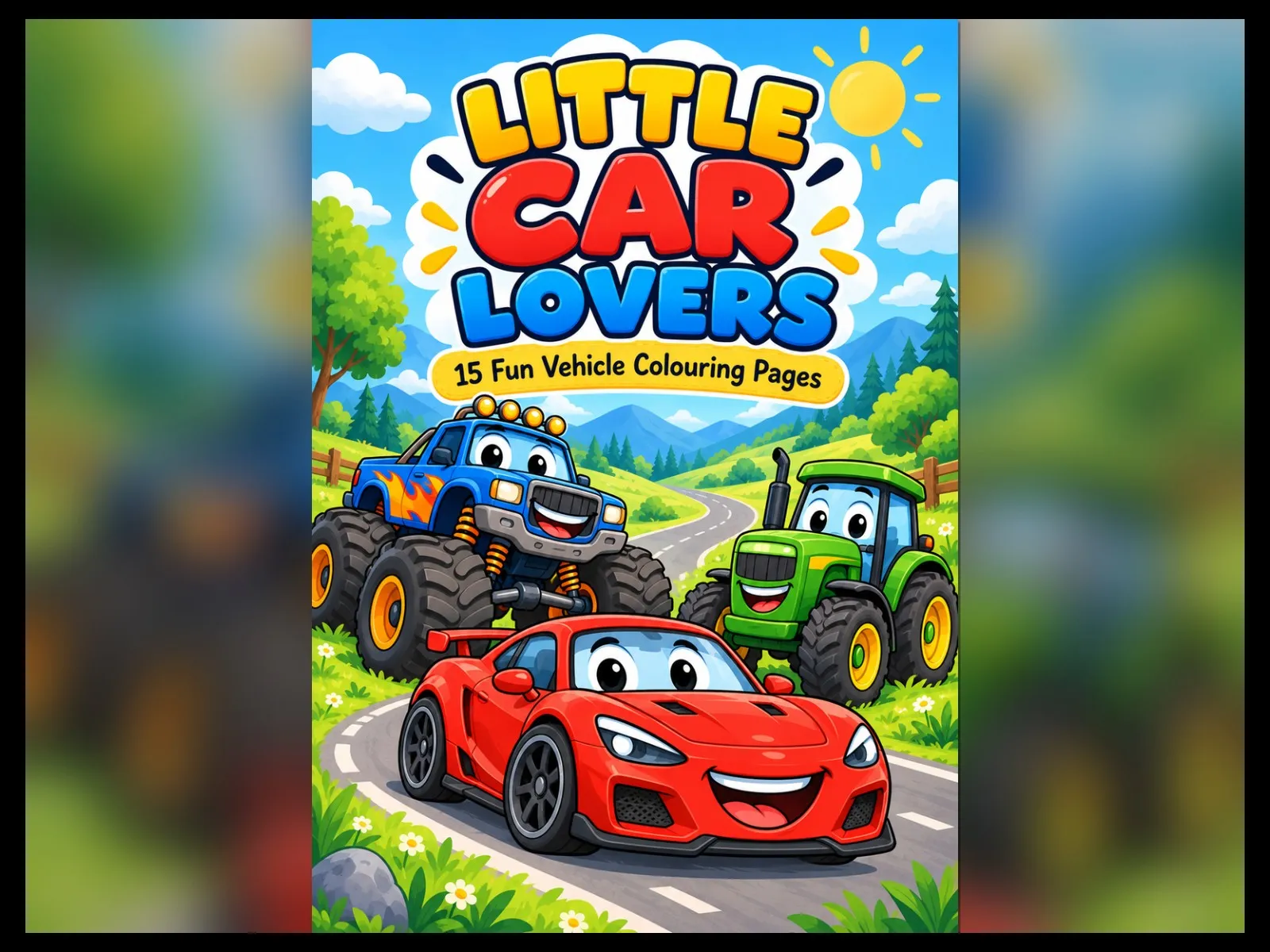LITTLE CAR LOVERS - 15 Vehicle Colouring Pages - media 1