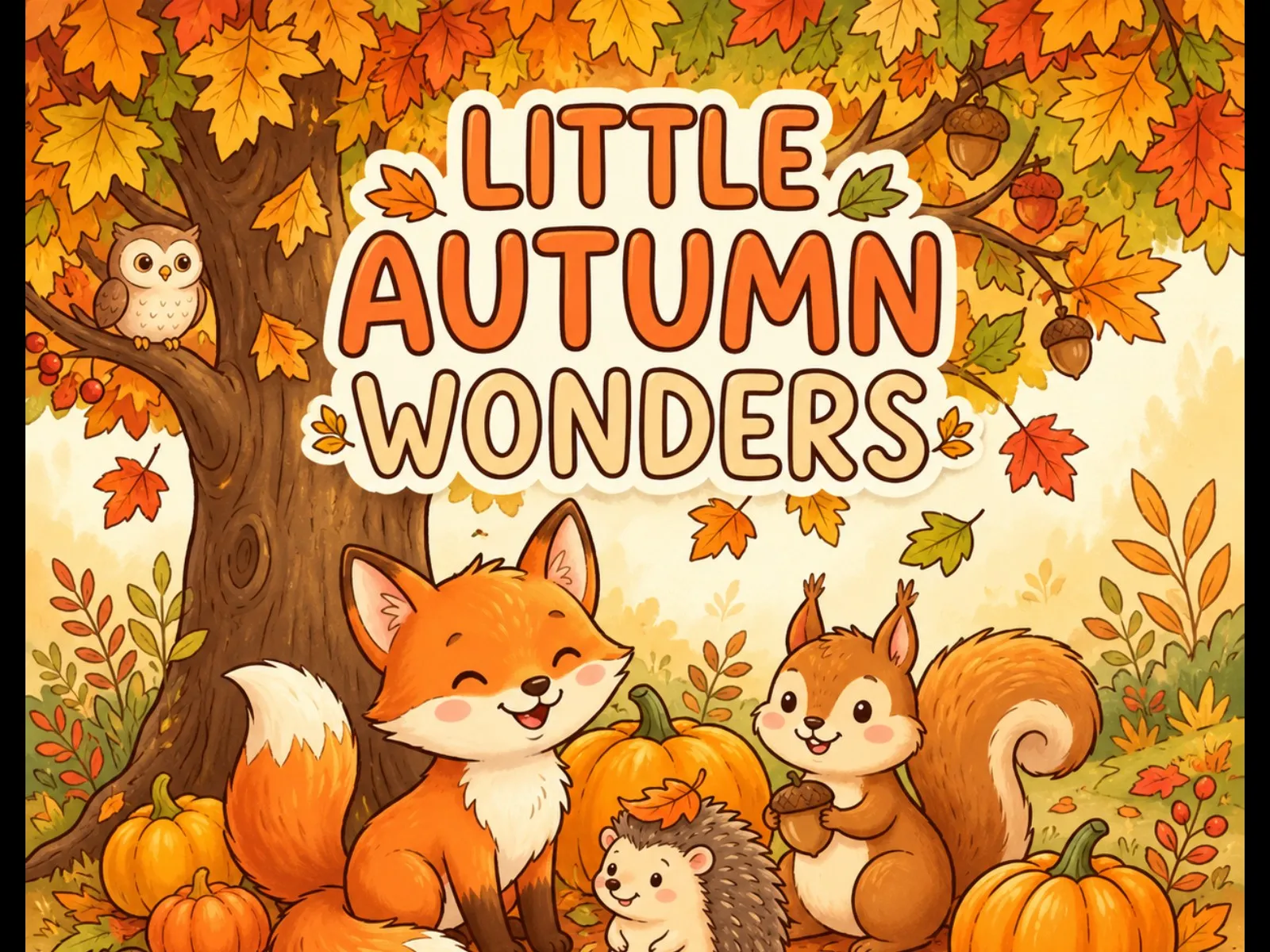 Little Autumn Wonders 🍂 | Cute Fall Coloring Book PDF for Kids & Adults | Printable Digital Download - media 1