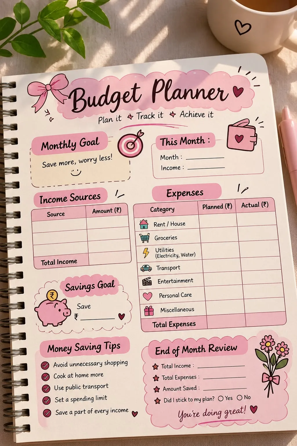 Ultimate Budget Planner Printable PDF | Monthly Budget & Expense Tracker - media 3