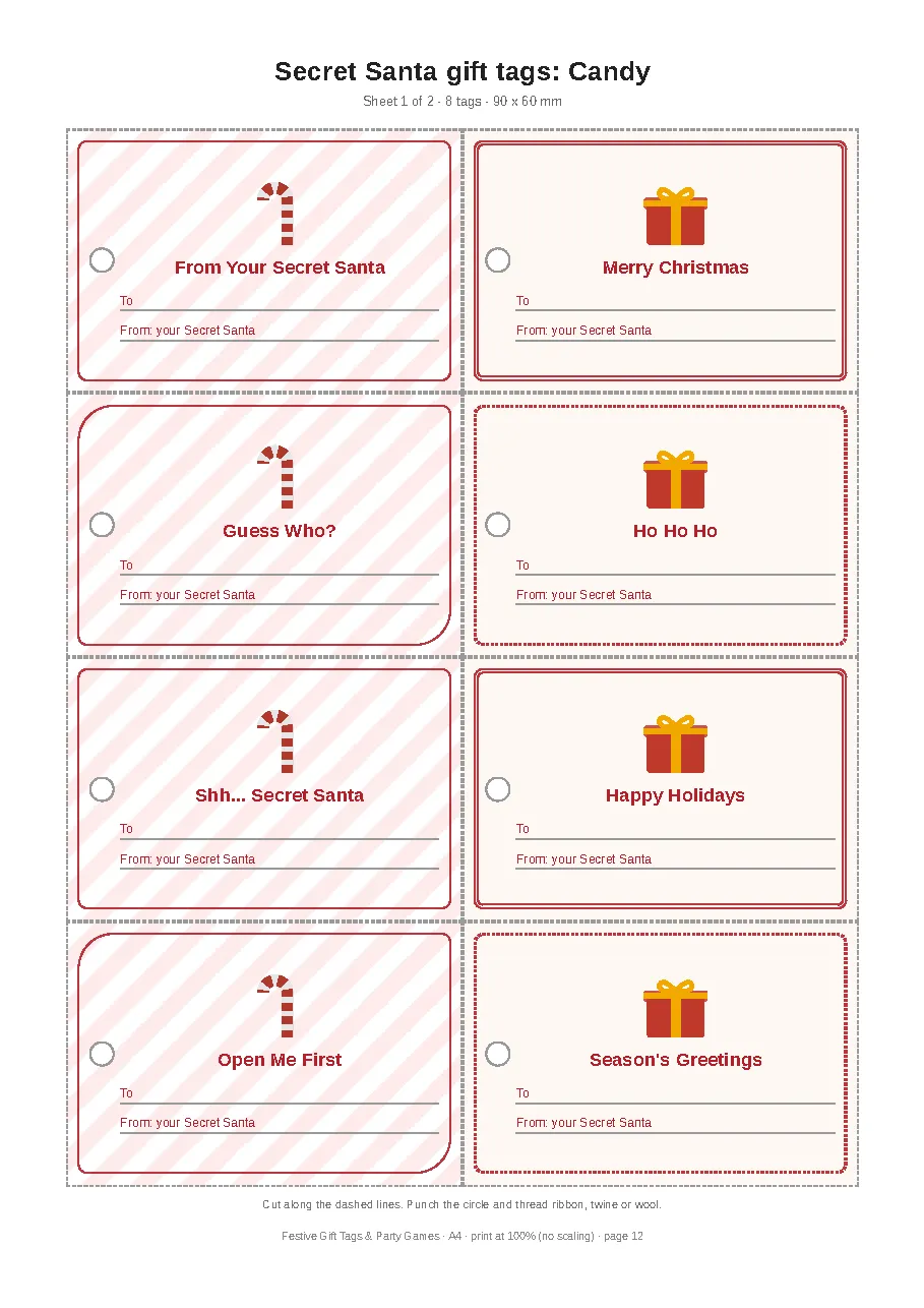 Festive Gift Tags & Party Games: Diwali, Secret Santa, New Year - media 4