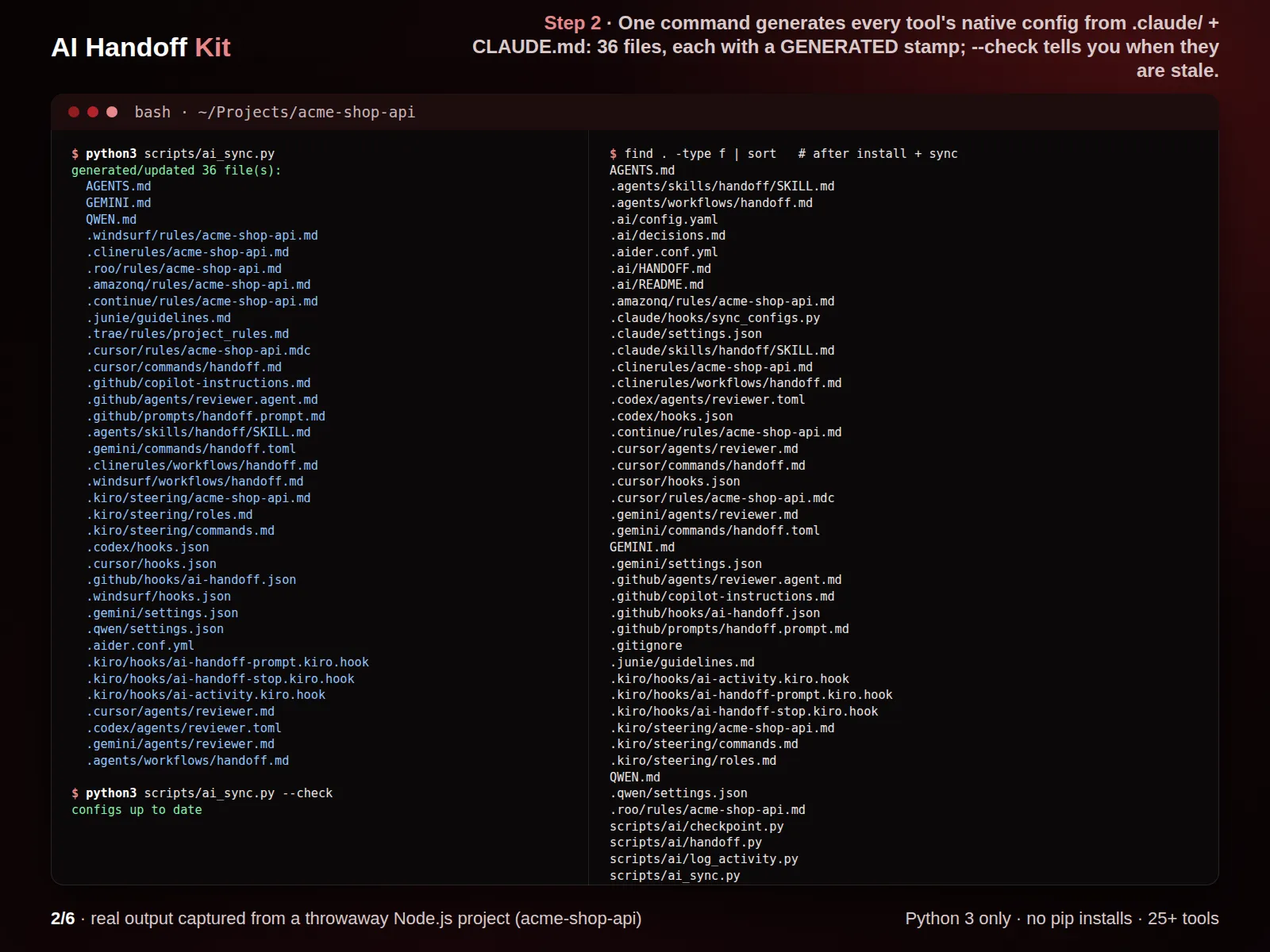 AI Handoff Kit: One Agent Setup for Every AI Coding Tool (Claude Code, Codex, Cursor, Copilot, Gemini, Kiro, Windsurf + 19 more) - media 3