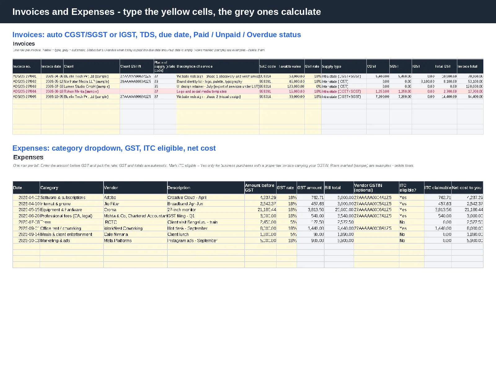 GST, Invoice & Expense Tracker FY 2026-27 - media 3