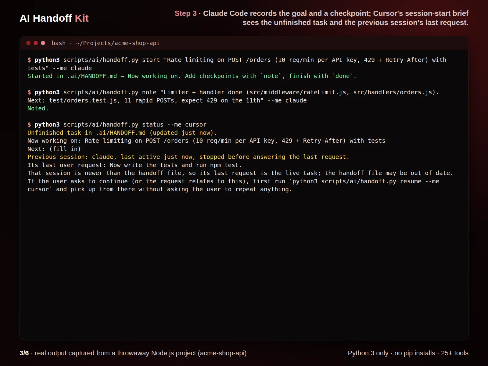 AI Handoff Kit: One Agent Setup for Every AI Coding Tool (Claude Code, Codex, Cursor, Copilot, Gemini, Kiro, Windsurf + 19 more) - media 4