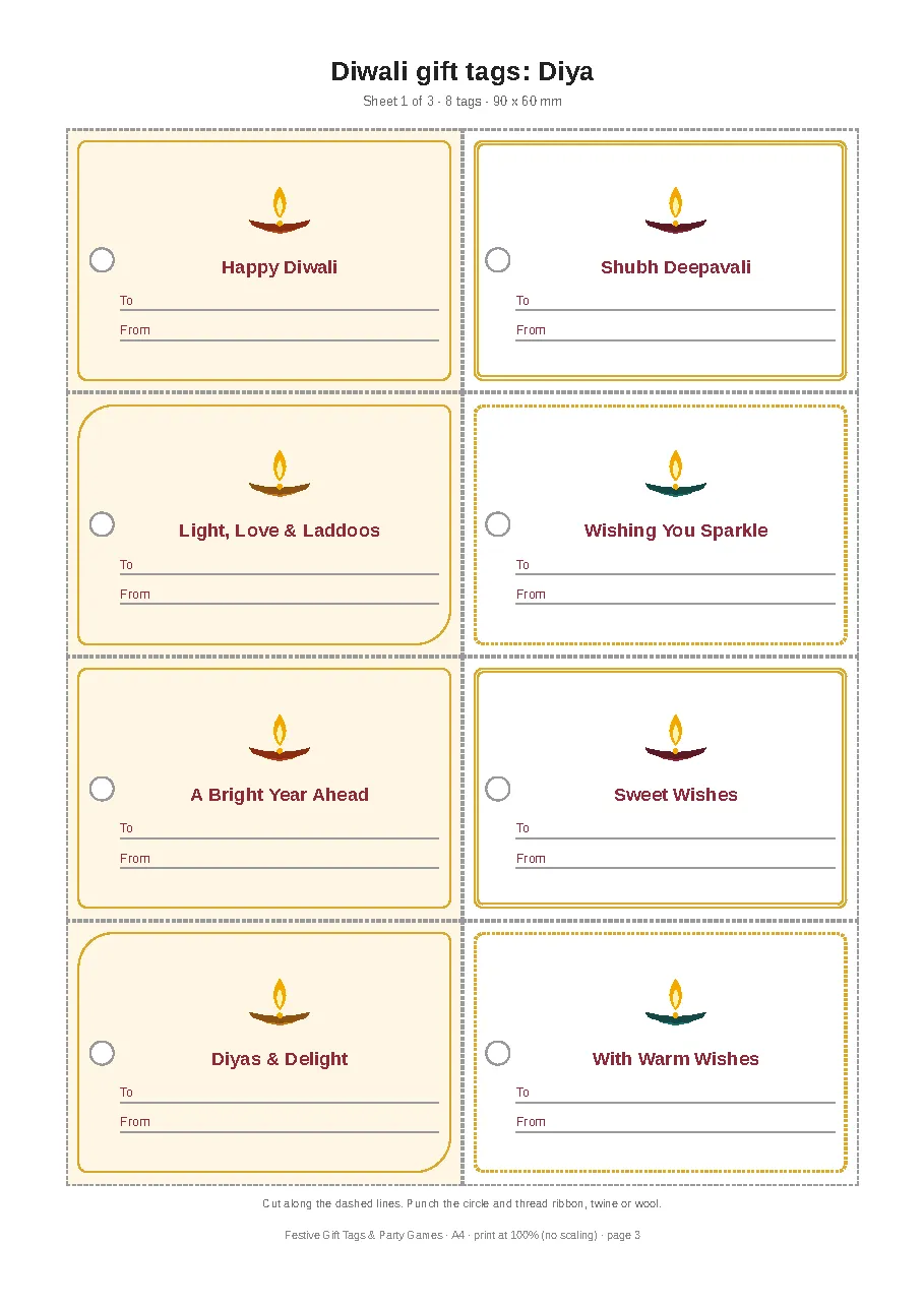 Festive Gift Tags & Party Games: Diwali, Secret Santa, New Year - media 2