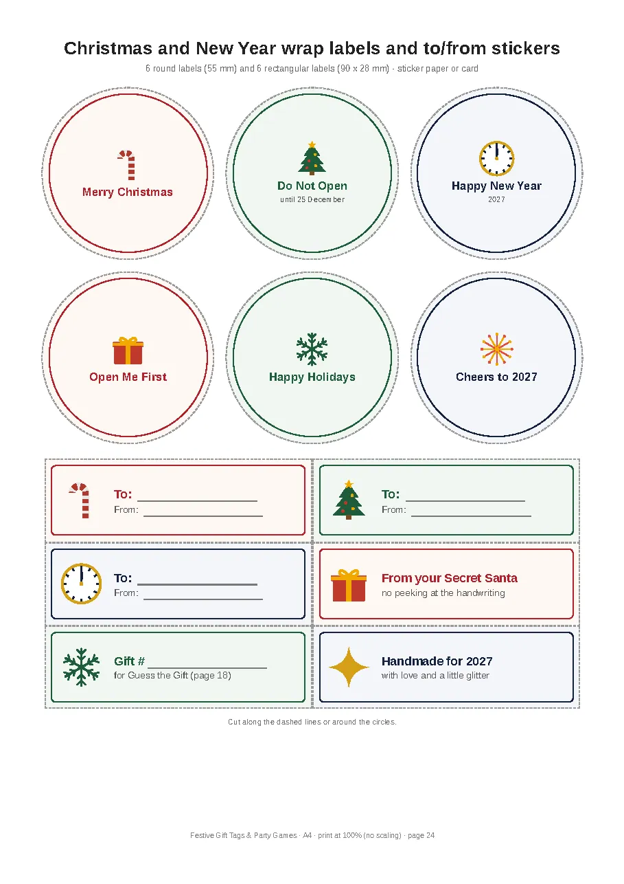 Festive Gift Tags & Party Games: Diwali, Secret Santa, New Year - media 7