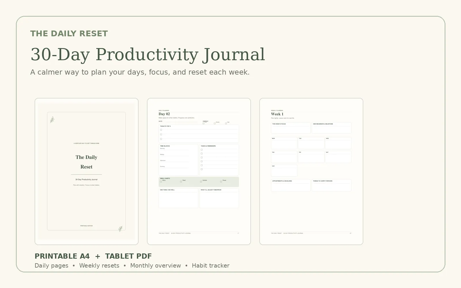 The Daily Reset: 30-Day Productivity Journal - media 6