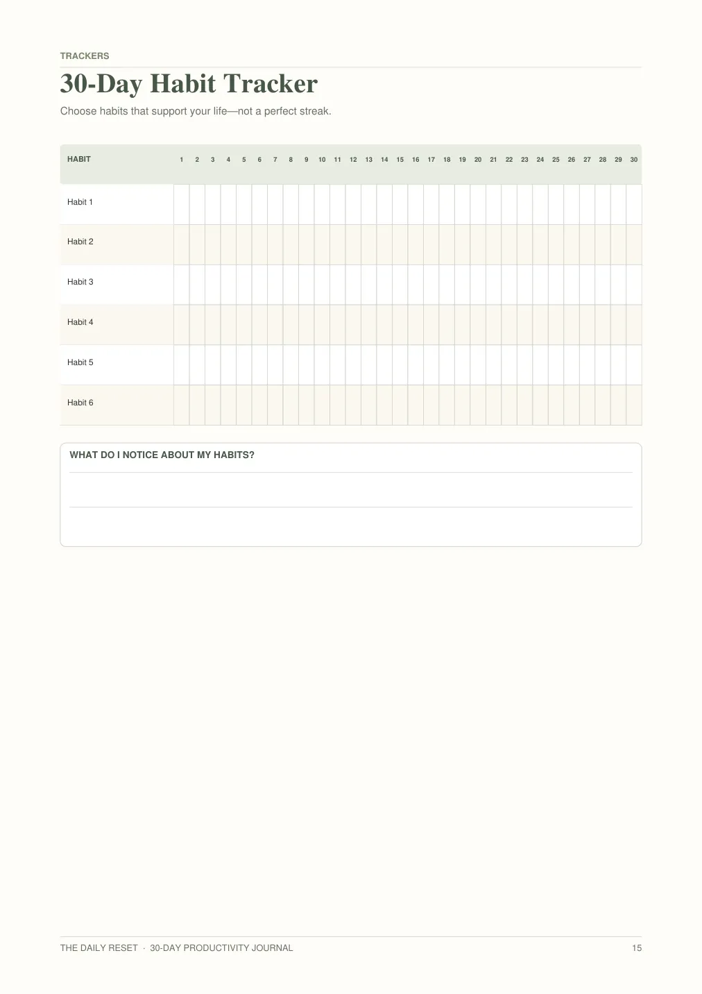 The Daily Reset: 30-Day Productivity Journal - media 2