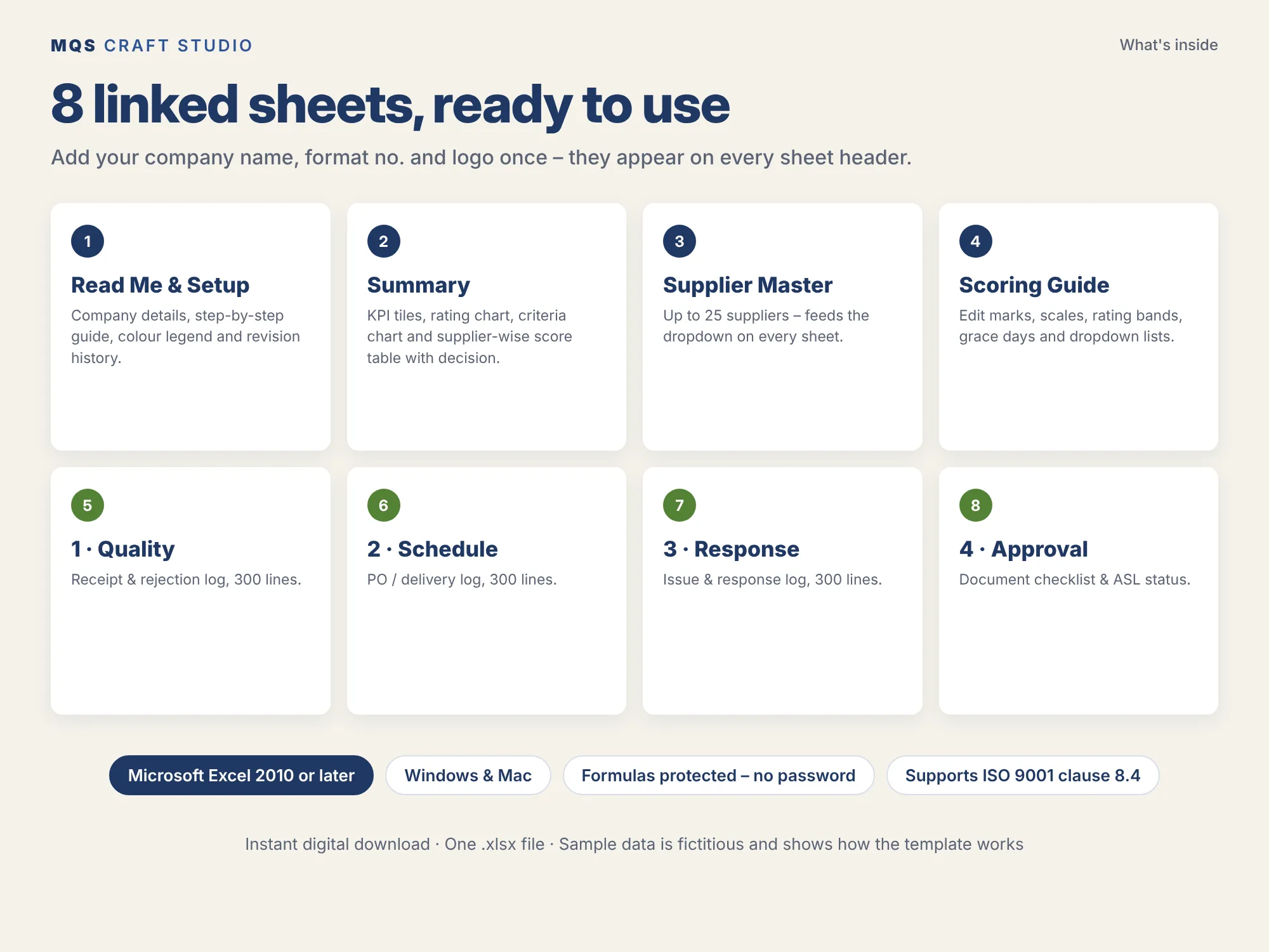 Supplier Evaluation & Rating Dashboard – Excel Template (A/B/C) - media 5